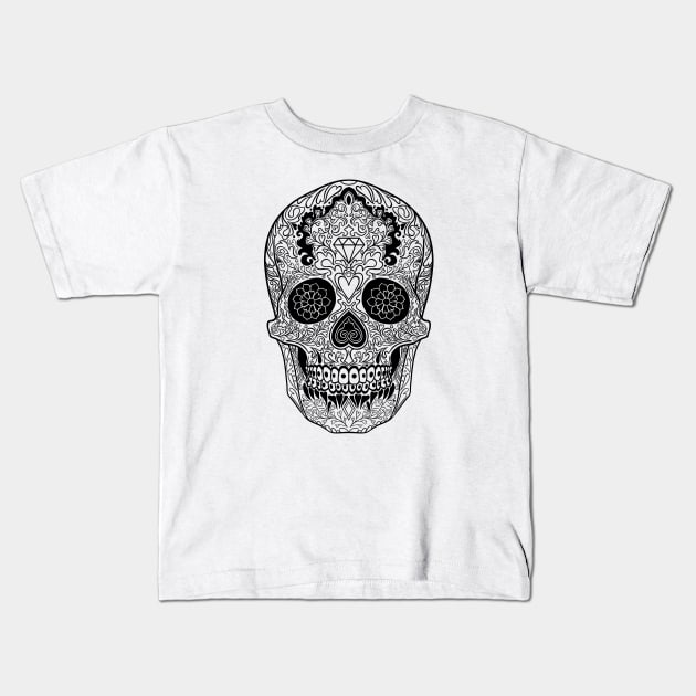 Sugar skull Kids T-Shirt by OccultOmaStore